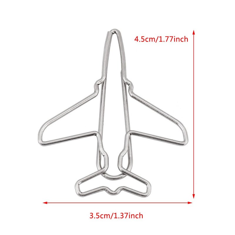 TOPINCN Airplane Shape Paper Clips, 10pcs/Set Stainless Steel Cute Plane Paperclips Funny Bookmarks Marking Document Organizing Clip for Memo Office Supplies School Stationery Gift Wedding Decoration - Image 5